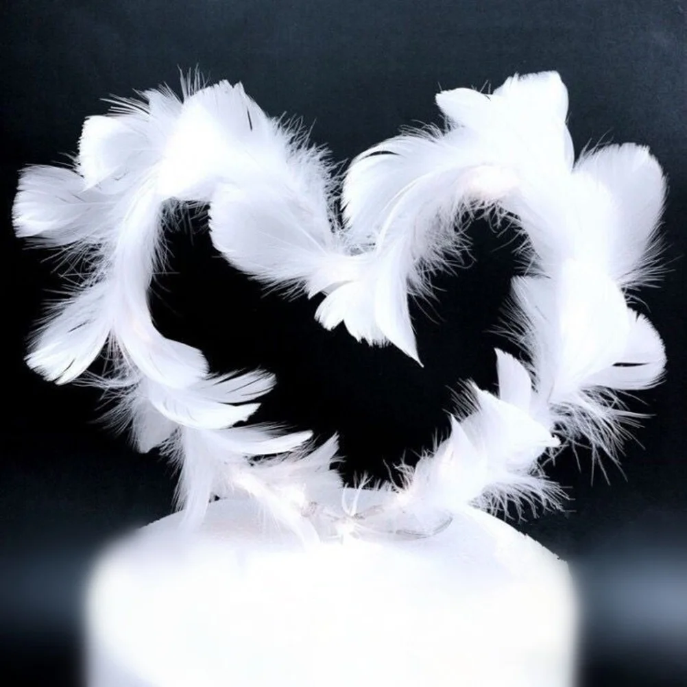 

White Cake Topper Heart Shape Decorative Cupcake Picks Non Toxic Party Supplies Wedding Birthday Cake Decoration