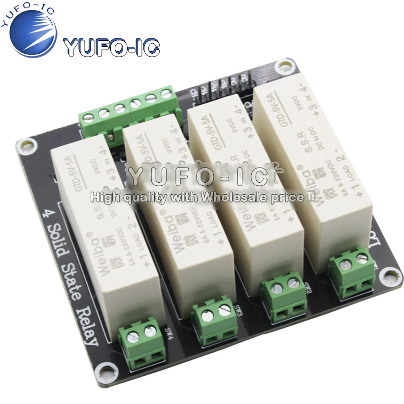 New 4 Channel Low Level Trigger Solid State Relay Module DC Load 5A Switch Control Panel Module 5V