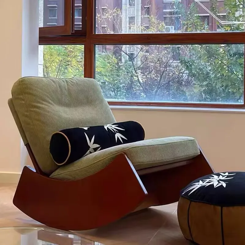 

Foldable Rocking Chair Chaise Lounge Sofa Bed Balcony Leisure Chair Single Bedroom Living Room Recliners Leisure Lazy Sofa Bed