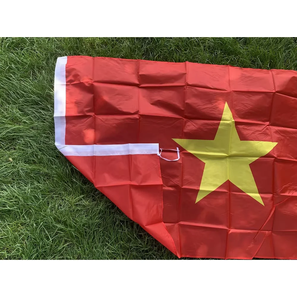 （TIKI FLAG）3x5fts  90x150cm Vietnam Vietnamese Flag hanging polyester banner for decoration