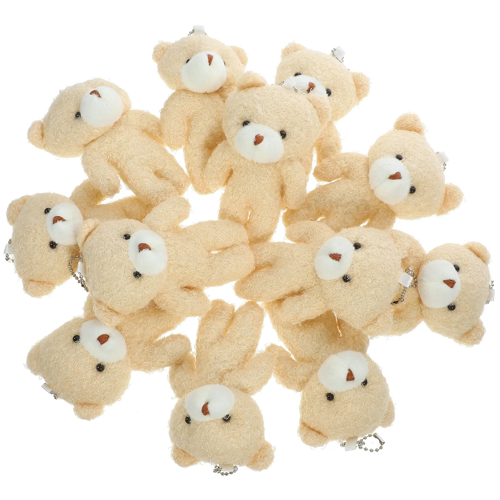 

12Pcs Hanging Pendant Soft Mini Keychain Charm Cartoon Bear Ornament for Backpack Bag Decoration DIY Accessories