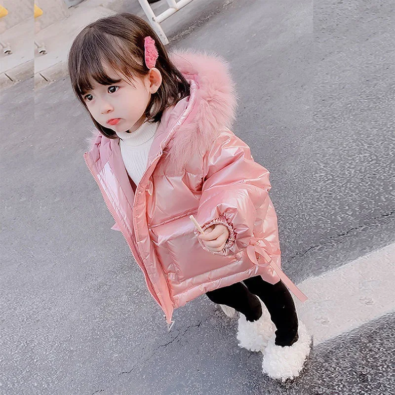 

Girls Kids Down Coat Jacket Overcoat Cotton 2022 Lovely Plus Thicken Winter Warm Sports Children's Clothing