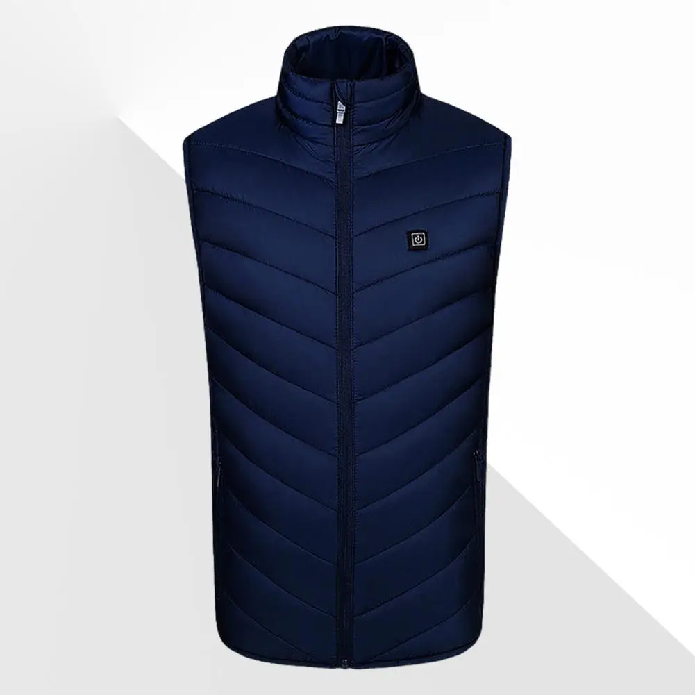 Men Heated Vest Men's Heated Vest Coat with Smart Thermal Technology Stand Collar Zipper Closure Built-in Carbon for Warmth