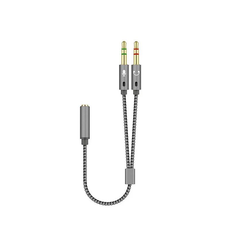 2/4/6pcs Braided 3.5mm Headphone Adapter Cable, 1/2 Extension Cable 1 Male to 2 female or 1 Female to 2 male Audio Cable B5