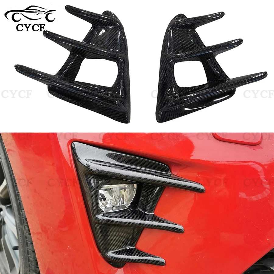 For Toyota GT86 Subaru BRZ Carbon Fiber Fog lamp Front Bumper Air Vent Trim Splitter Cover Fog Ligth Intake Lamp Bezel Frame