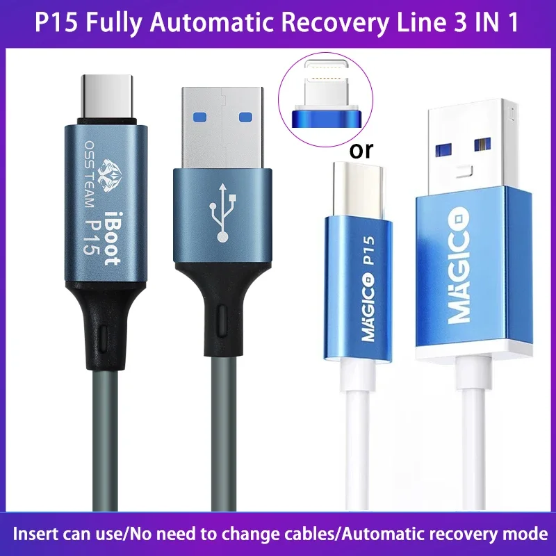Magico-Puerto P15 OSS tipo C, Cable de restauración fácil para iPhone 15, inicio rápido, ir al modo de recuperación, Cable de modo DFU de restauración intermitente