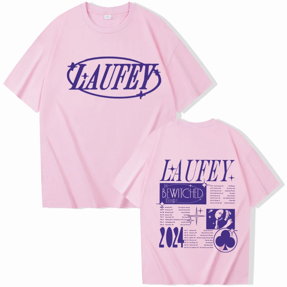 Laufey Tour 2024 Summer T-shirt Man Women Harajuku O-neck Short Sleeve Casual Shirt