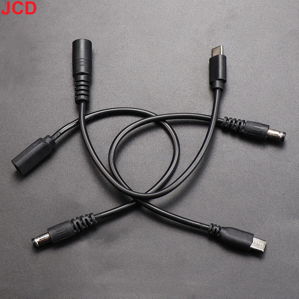 JCD DC Type-c Male Female To 5.5*2.1 Female Cables 5521 Power Jack DC Power Conector 5.5x2.1 Adapter USB Type C Converter