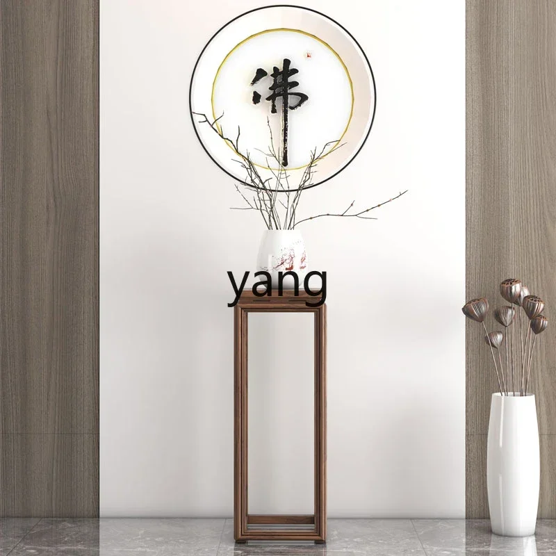 CX1 new Chinese flower stand simple light luxury living room floor decoration bonsai all solid wood balcony storage