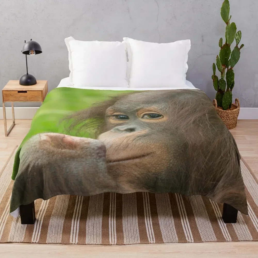 Baby Orangutan Throw Blanket Sofas Flannel Blankets