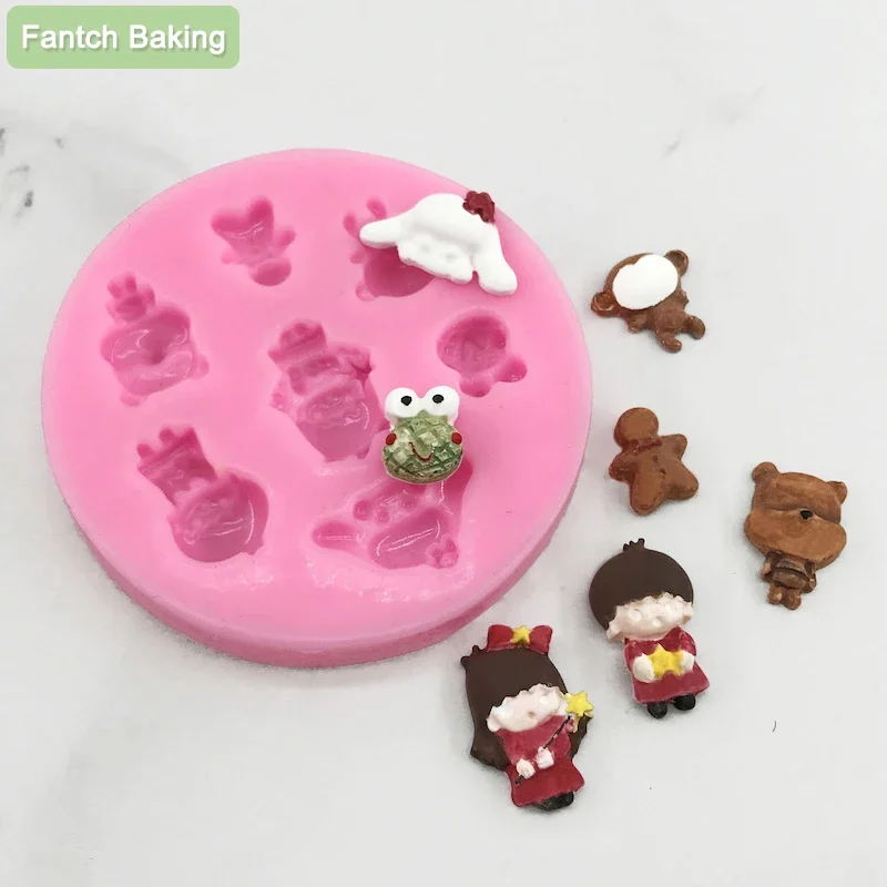 

Rabbit Child Baby Toy Silicone Chocolate Mold Fondant Candy GumPaste Making Cake Cupcake Candy Decoration Baking Tool Moulds
