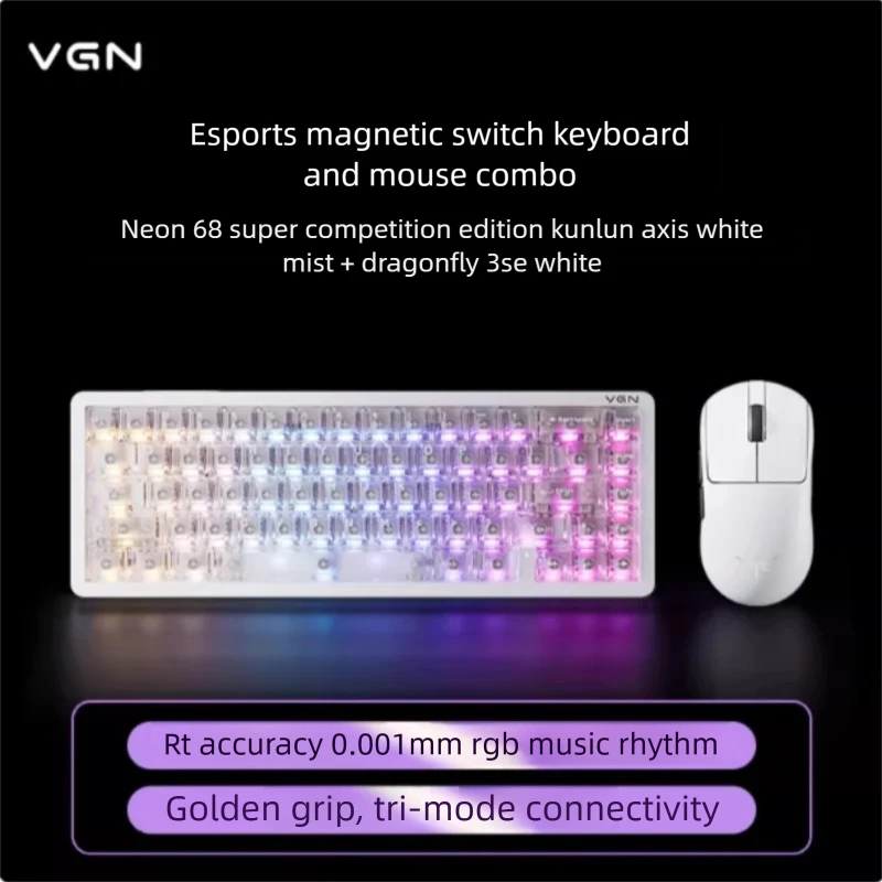 

2026 New VGN Neon 68 Super Competitive Edition Dragonfly 3SE E-sports Magnetic Axis Keyboard Mouse Set Laptop Desktop Computer