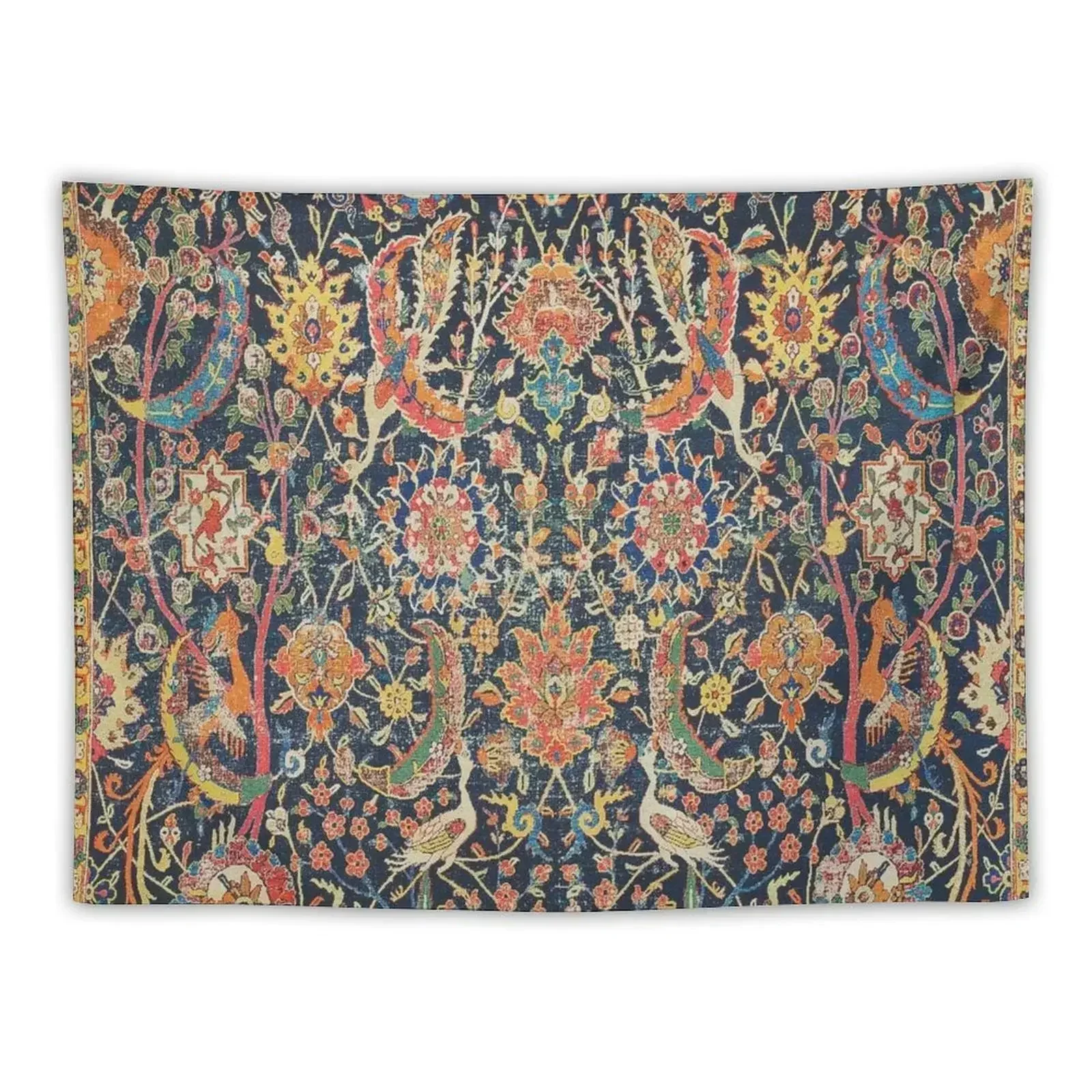 Kirman Vase Carpet Fragment Print Tapestry Room Aesthetic Decor Things To Decorate The Room Room Ornaments Tapestry