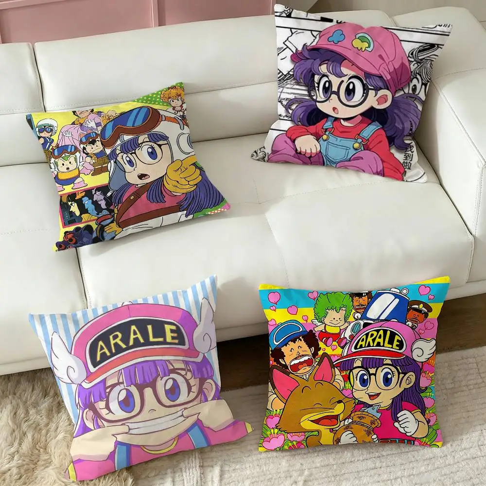 AZNM Dr. Slump Arale Chan Manga  Pillow Case Square Double-Sided Sofa Cushion Cover Bedroom Bedside Pillow