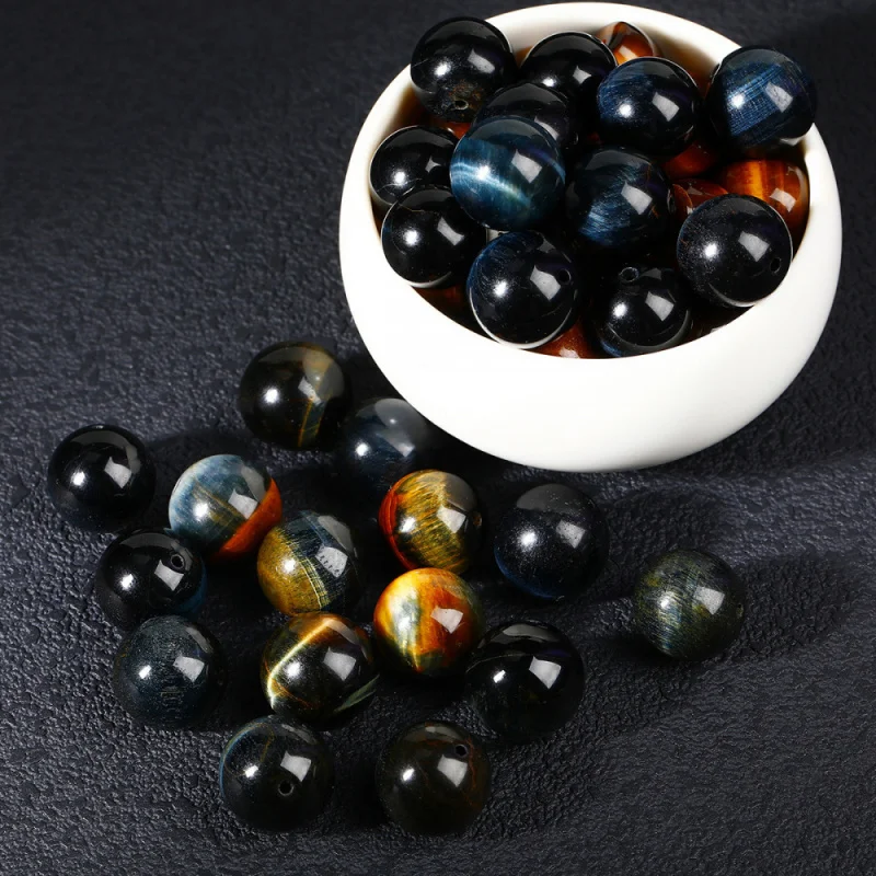 

Natural Black Blue Tiger Eye Stone Beads Round Loose Spacer Beads For Jewelry Making 9-10mm DIY Bracelet Handmade 10pcs/lot