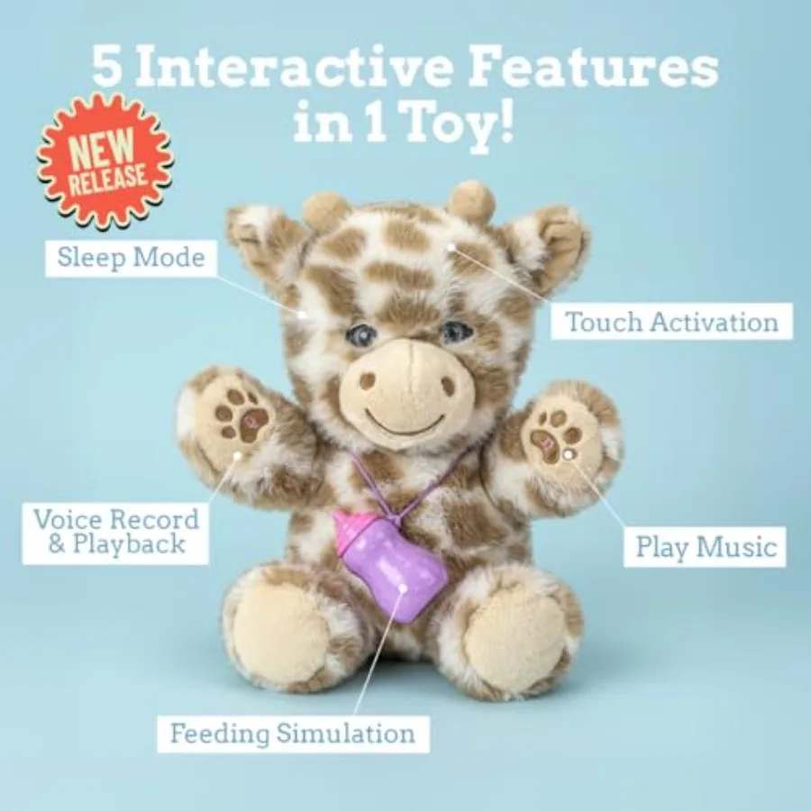 التفاعلية محشوة الحيوان الزرافة الحديث ألعاب من نسيج مخملي مع الموسيقى تسجيل صوتي اللمس تغذية محاكاة الغناء الحيوانات المحشوة