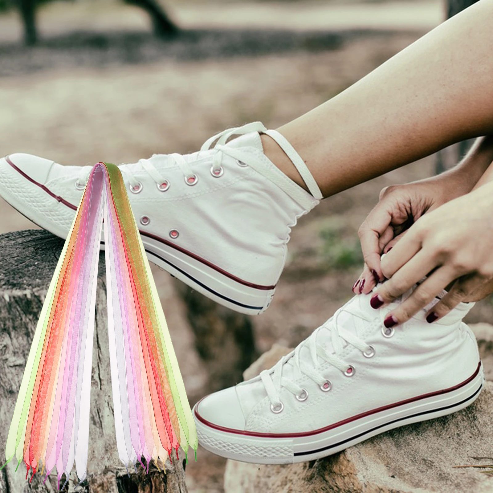 

5 Pcs Sports Shoes Shoelace Chiffon Ribbon Colored Fat Laces for Sneakers Match All Design Comfortable Material