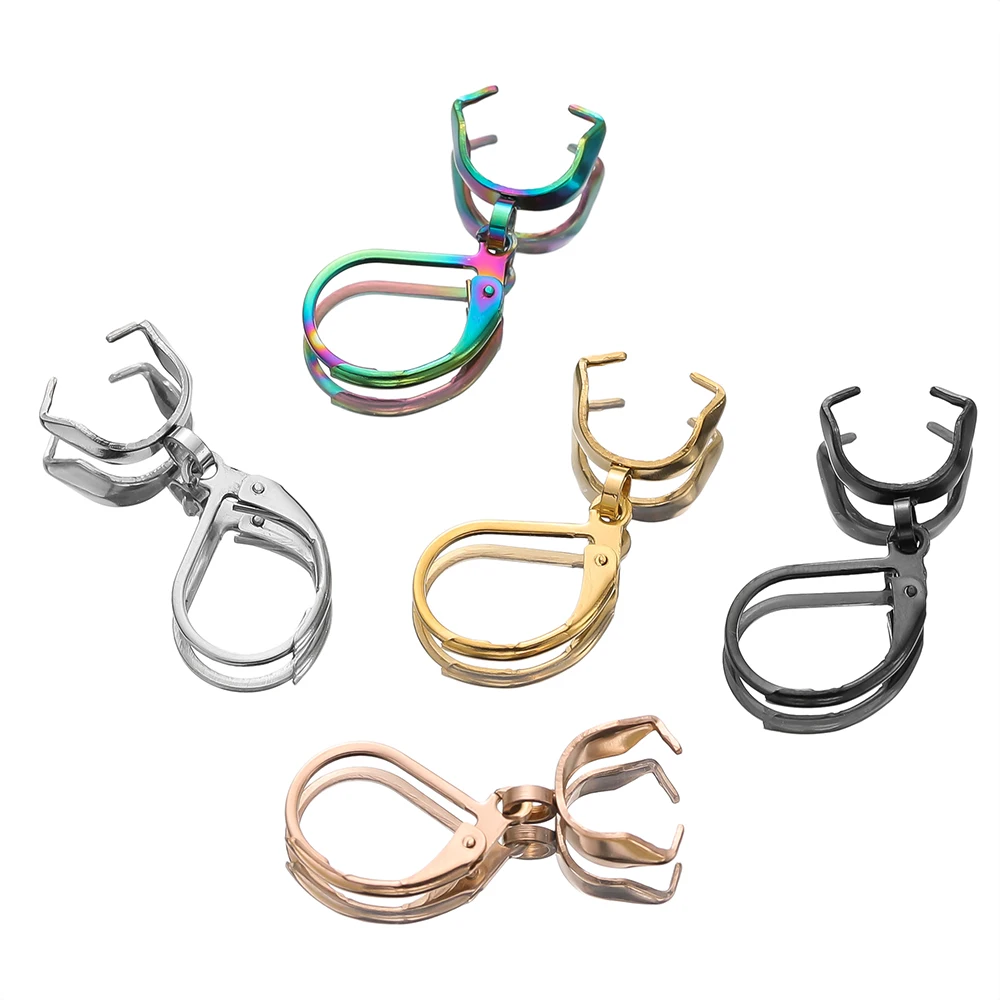 

10pcs/Lot Rainbow Ear Hooks For French Earrings Ear Piercing Hoop Stainless Steel DIY Jewelry Making Findings Components