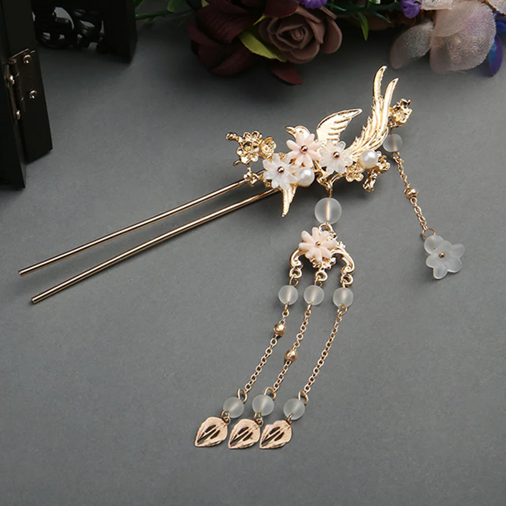 

Прочная китайская палочка для волос, длинная заколка с кисточкой, элегантный держатель для булочек для разных причесок, аксессуары, палочки для волос для булочек