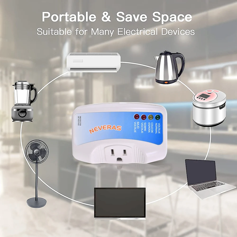 Voltage Protector Single Outlet Surge Protector Plug in for Home Appliance Plug Protection Wall Mount Power Suppressor for TV/PC