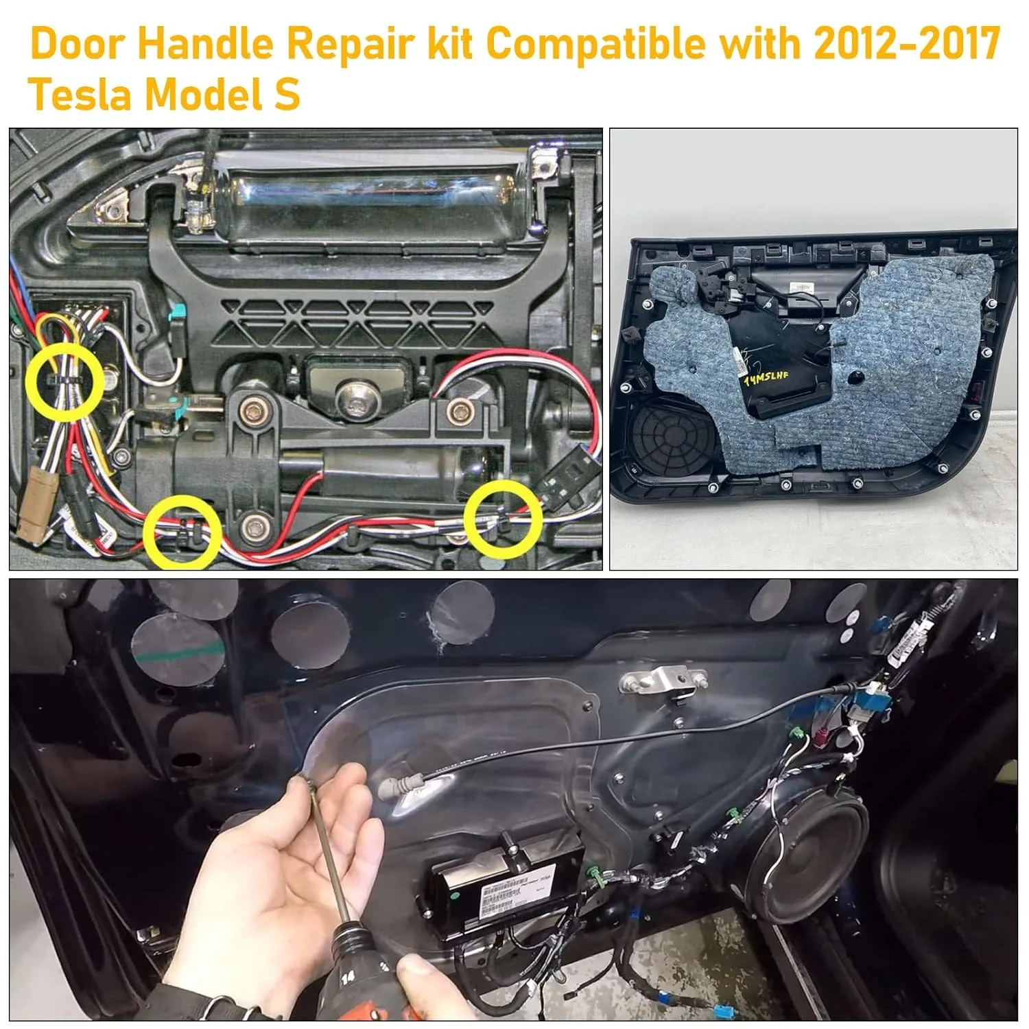 Kompatibel dengan Kit Pembangunan Kembali Pegangan Pintu Tesla Model S 2012-2017 untuk 1042845-00-A 1042845-00-B 1016009-00-C 1025401-00