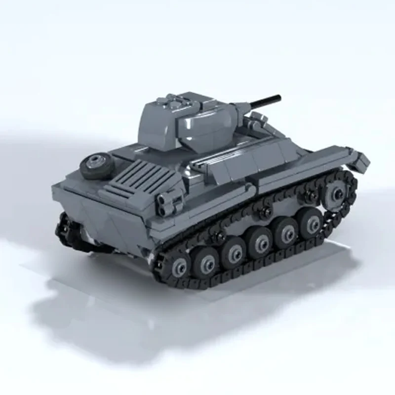 qweT-70M Light Support Tank Model MOC Building Bricks War Equipment Modular Technology Gifts Holiday Assemble Children Toys Suit