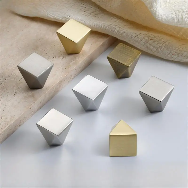 Geometric Design Drawer Cabinet Door Single-hole Square Handles Solid Zinc Alloy Simple Furniture Wardrobe Small Handle