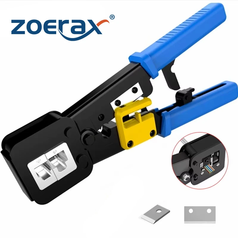 ZoeRax RJ45 Crimper Hand Network Tools Pliers RJ12 Cat5 Cat6 8P8C Cable Stripper Pressing Clamp Tongs Clip Multi Function