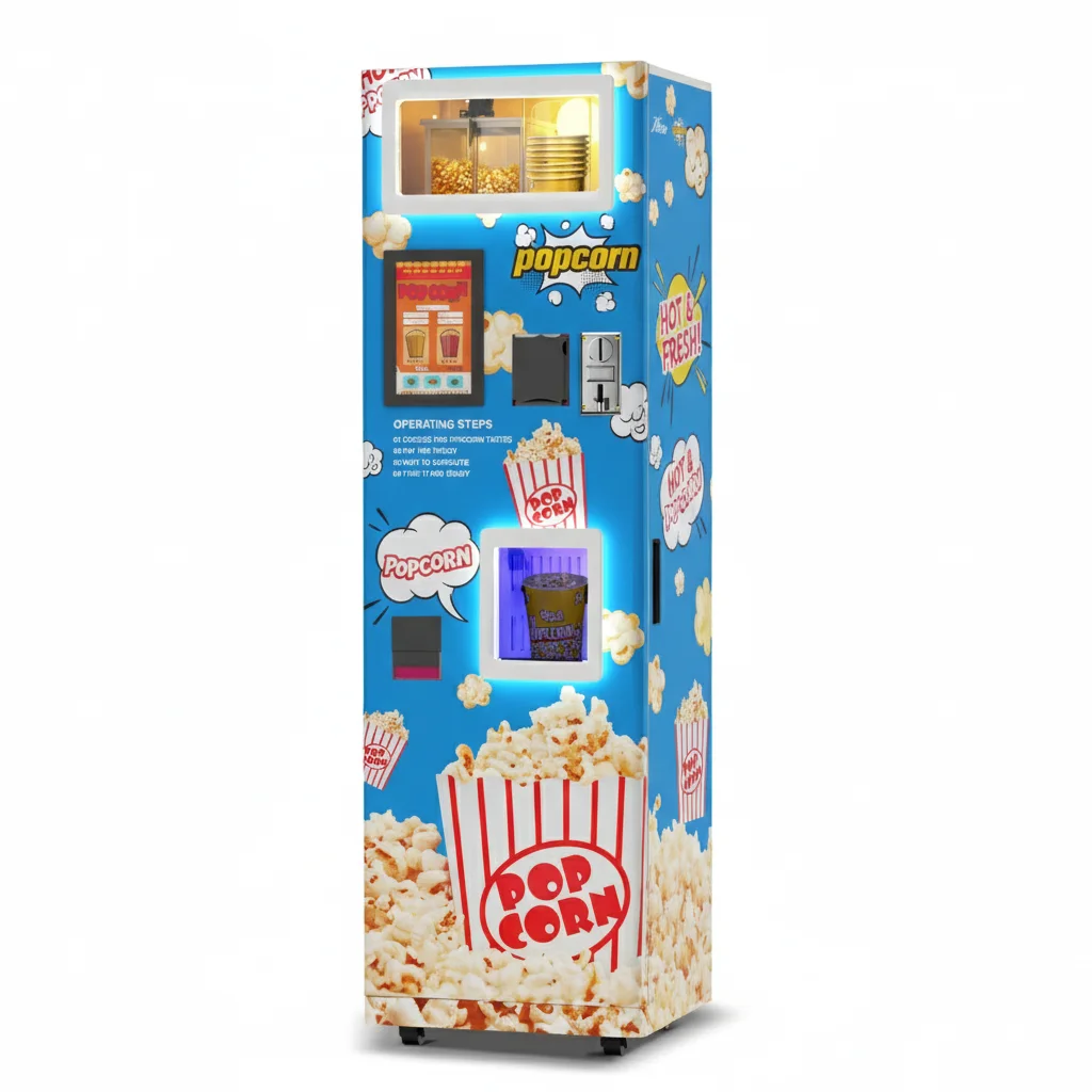 FOODLINE All Day Continuous Popcorn Vendor Indoor Outdoor Dual Use Adjustable Heating Power Retail Unit