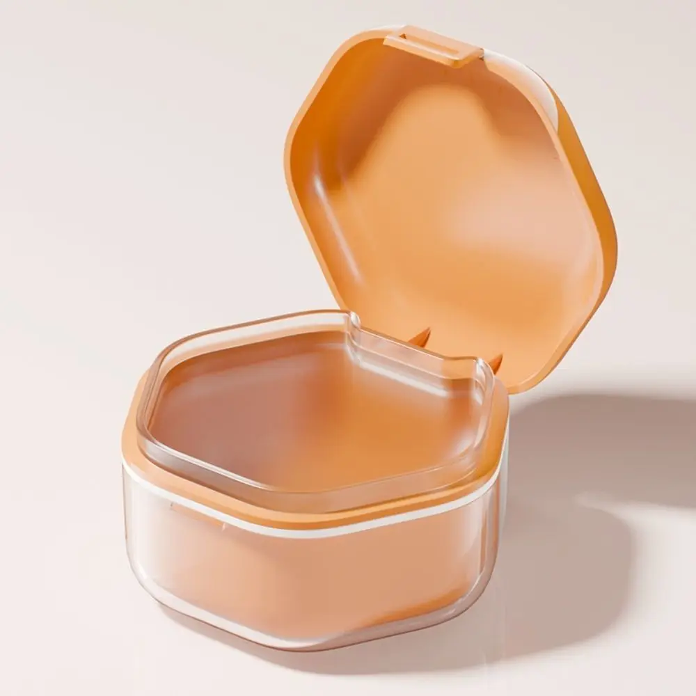 Custodia per fermo ortodontico invisibile Pulizia della protesi Scatola di immagazzinaggio portatile per apparecchi ortodontici Contenitore per denti finti sigillato a 2 strati