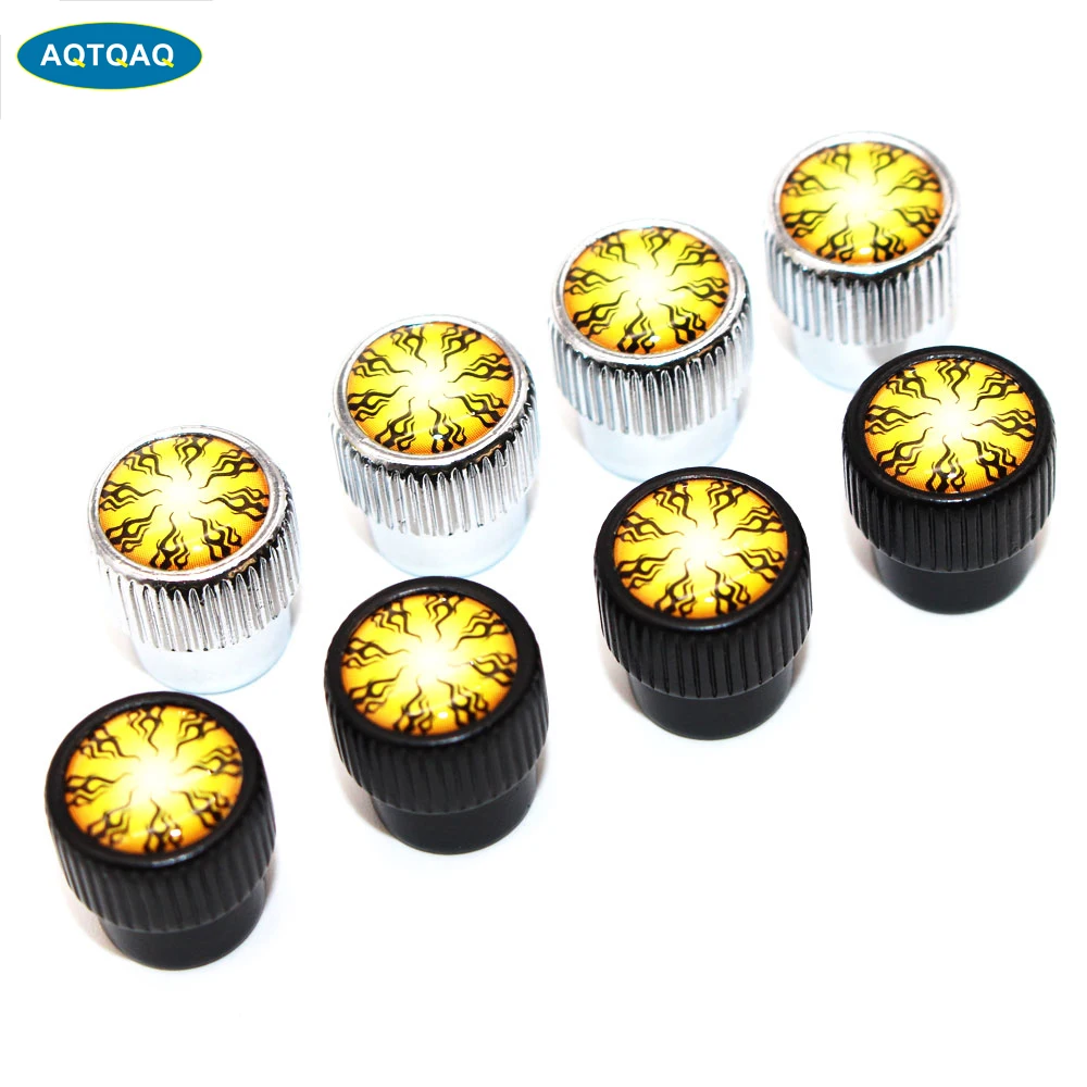 

4 Pcs/Set Zinc Alloy Flame Style Tire Valve Stem Cap Tire Wheel Stem Air Valve Caps for Auto Cars