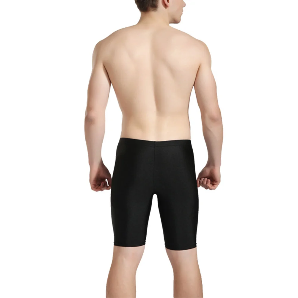 

Men Black Nylon Compression Swim Shorts Quick-Drying Moisture Wicking Athletic Tights for Diving Training 3xl