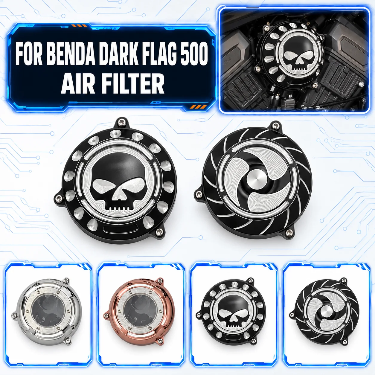 Air Filter Retrofit Intake Spare Component For Dark Flag 500 dark flag 500 500DARK FLAG