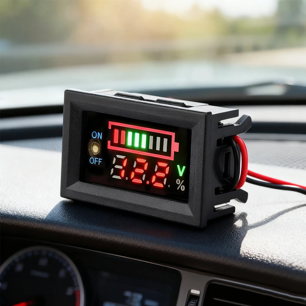 4S Red Dual Display Lithium Battery Voltmeter Tester with Reverse Connection Protection for Automotive EV Batteries - Image 2