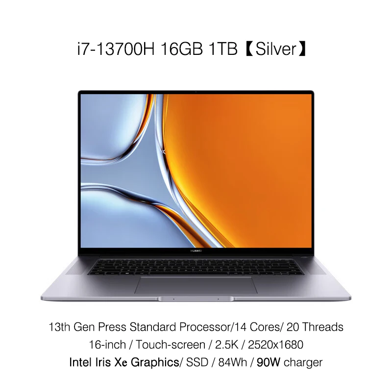 2023 Huawei MateBook 16S แล็ปท็อป i9-13900H/i7-13700H/i5-13500H 16GB/32GB เน็ตบุ๊ก1TB 16นิ้วคอมพิวเตอร์หน้าจอสัมผัส2.5K 135W