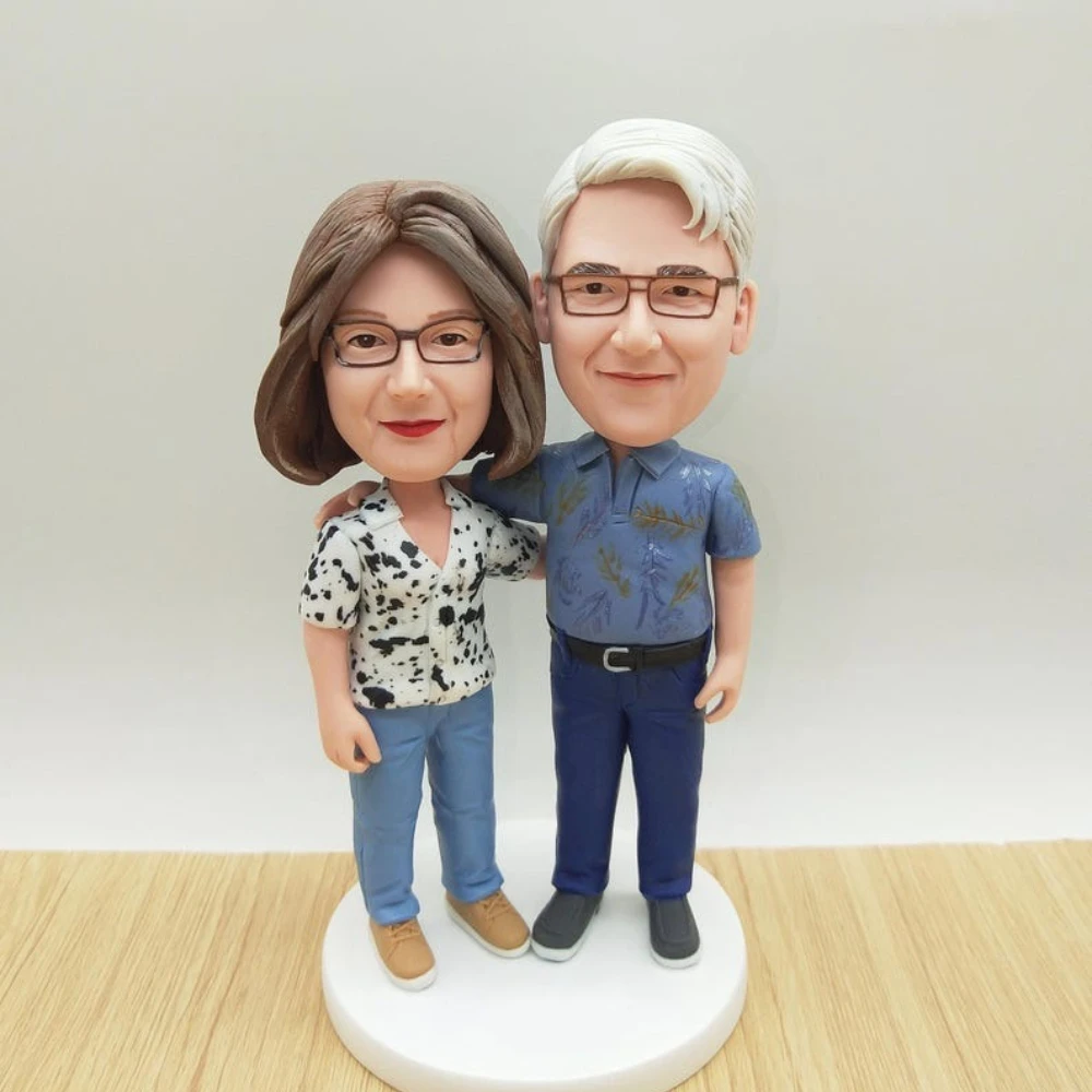

Handmade Custom Bobble Head Custom Bobblehead Figurines Gift for Him Her Couple Wedding Birthday Anniversary Wedding Gift