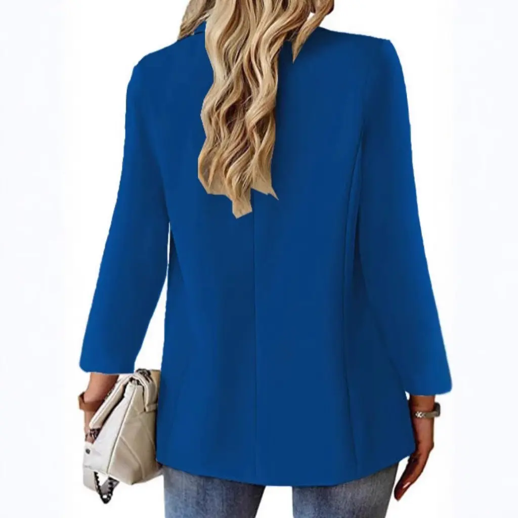 

Женский облегающий однотонный пиджак в европейском и американском стиле, повседневный элегантный дизайн на одной пуговице, модный дизайн