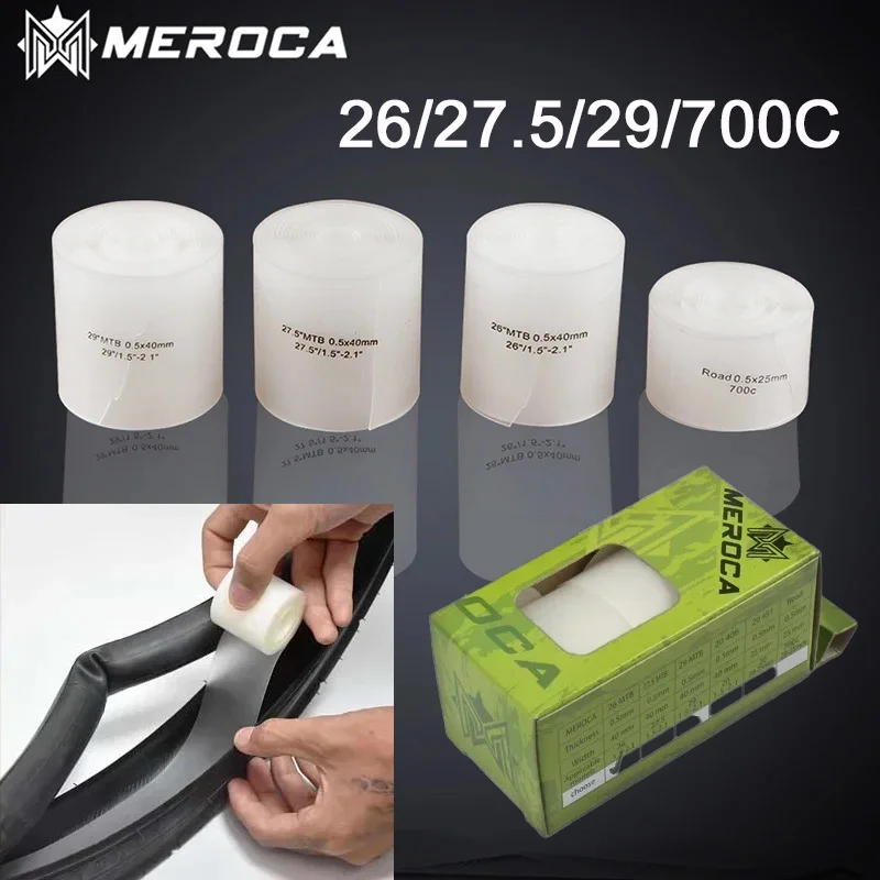 Meroca forro de pneu de bicicleta 700c 26 27.5 29 polegadas tubo interno de bicicleta de estrada de montanha fita anti-punctura à prova de pneu forro de pneu de 29 polegadas