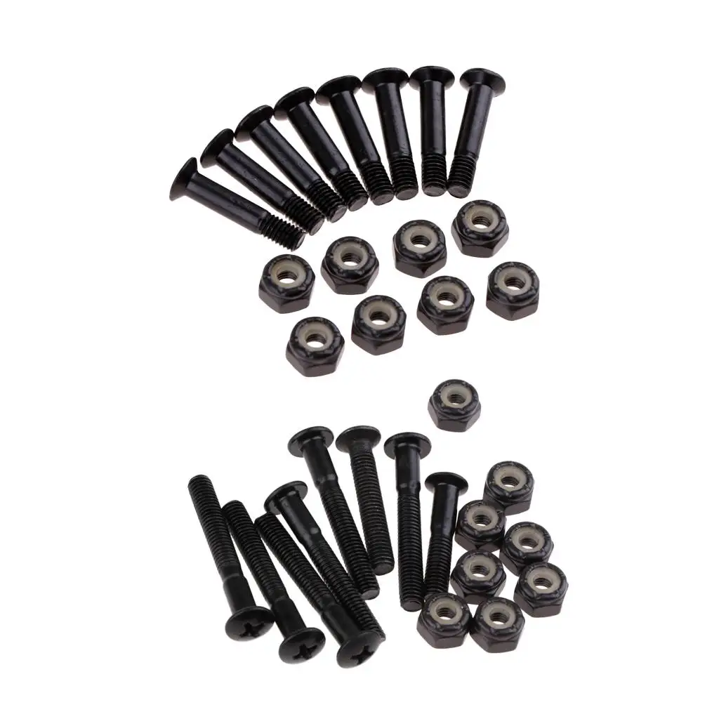 Universal Skateboard Parts Hardware Set Carbon Steel Screws Bushings for Complete Skateboard and Longboard Setup