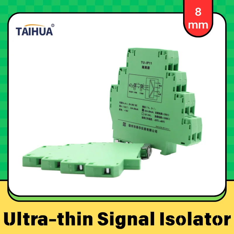 Pemancar Isolator Sinyal 8Mm 4-20mA Arus Dc24V Catu Daya Akurasi 0.1% Pemasangan Rel Din