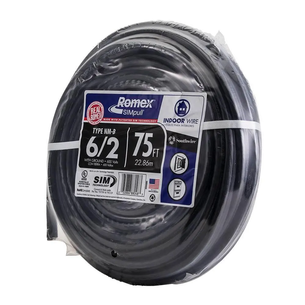 75 ft. 6/2 Stranded Romex SIMpull CU NM-B W/G Wire