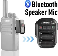 Two Way Radio Wireless Bluetooth Speaker Mic, Handheld Shoulder Microphone for Baofeng UV-5R Quansheng UV-K5 Radtel RT-900 etc