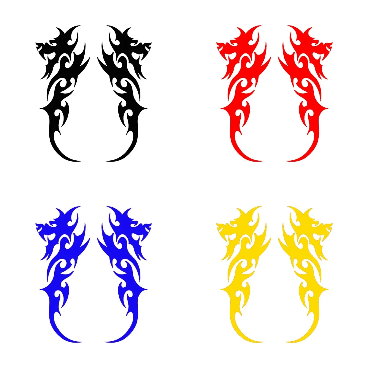 

2PCS Car Vinyl Decal Tribal Dragon Sticker Waterproof Removable for Car Auto Body Decoration