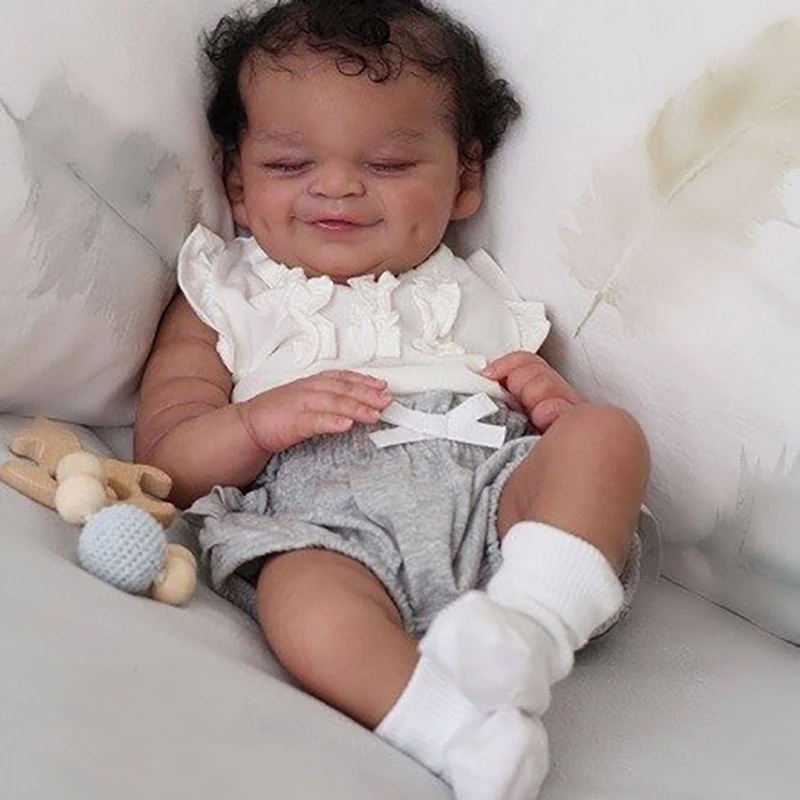 19 Inch Reborn Doll Kit Smile Face Cecilia Baby Doll Kit Soft Vinyl Unpainted Unfinished Blank Doll Kit Bonecas Bebe Toy