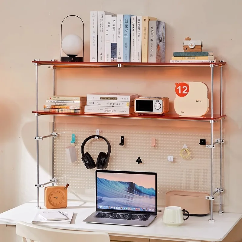 

Table bookshelf Desktop optical axis hole board Multi-layer shelf Acrylic storage rack Kitchen Bedroom Countertop storage