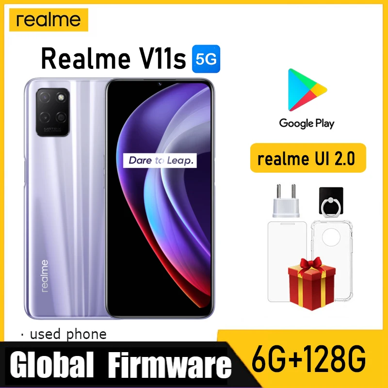 

OPPO realme V11s 5G Global firmware MTK Dimensity 810 realme UI 2.0 Unlocked 6.5 inch 8GB 128GB Main camera 13MP Used Phone