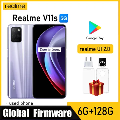 OPPO realme V11s 5G Global firmware MTK Dimensity 810 realme UI 2.0 Unlocked 6.5 inch 8GB 128GB Main camera 13MP Used Phone
