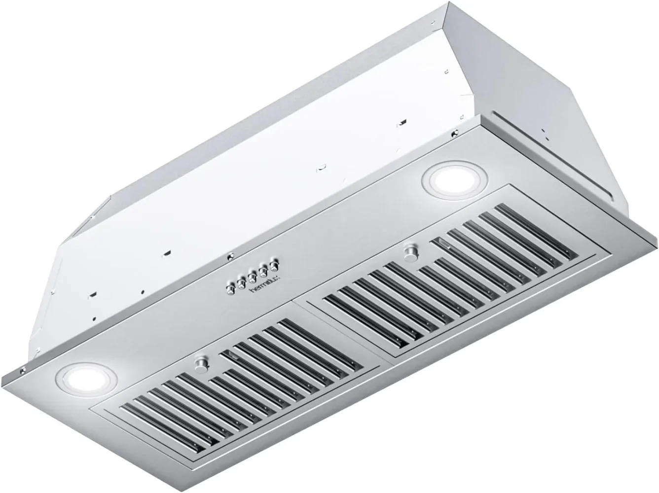 Campana de ventilación de 3 velocidades 600 CFM, Convertible sin conductos, campana extractora de acero inoxidable con luz LED brillante