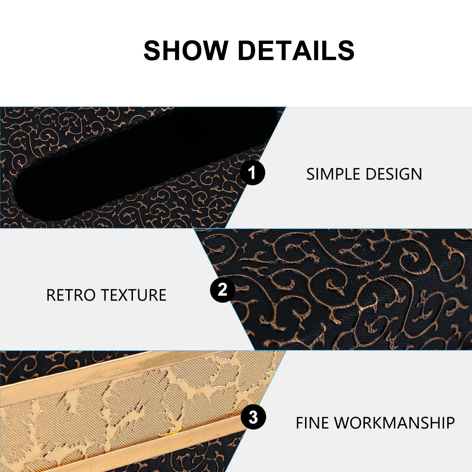 

1Pcs Tissue Box Paper Towel Holder Napkin Case Medium Size Cloud Gold Pattern Home Office Bedroom Car Living Room Decor