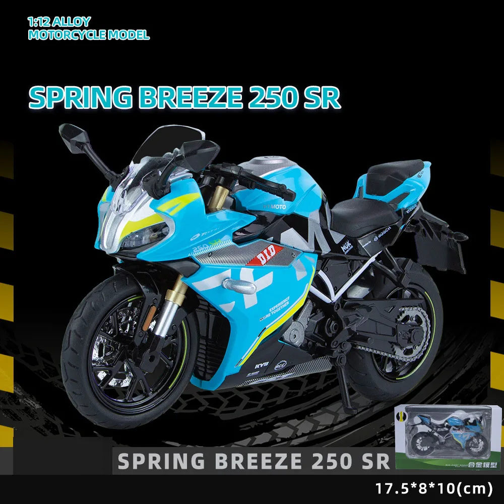 New Hot Sales 1:12 Spring Breeze CF 250SR Diecast Motorcycle Model Toy Simulation Metal Competition Motorbike Collection Gifts